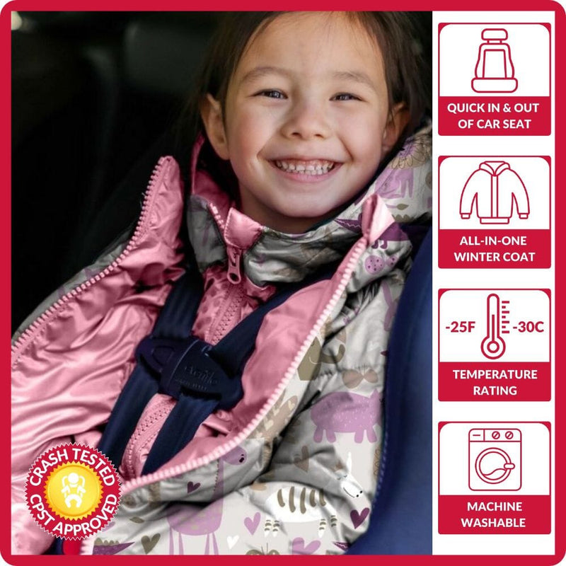 Onekid Car Seat Coat | The Road Coat Down - Safari Print