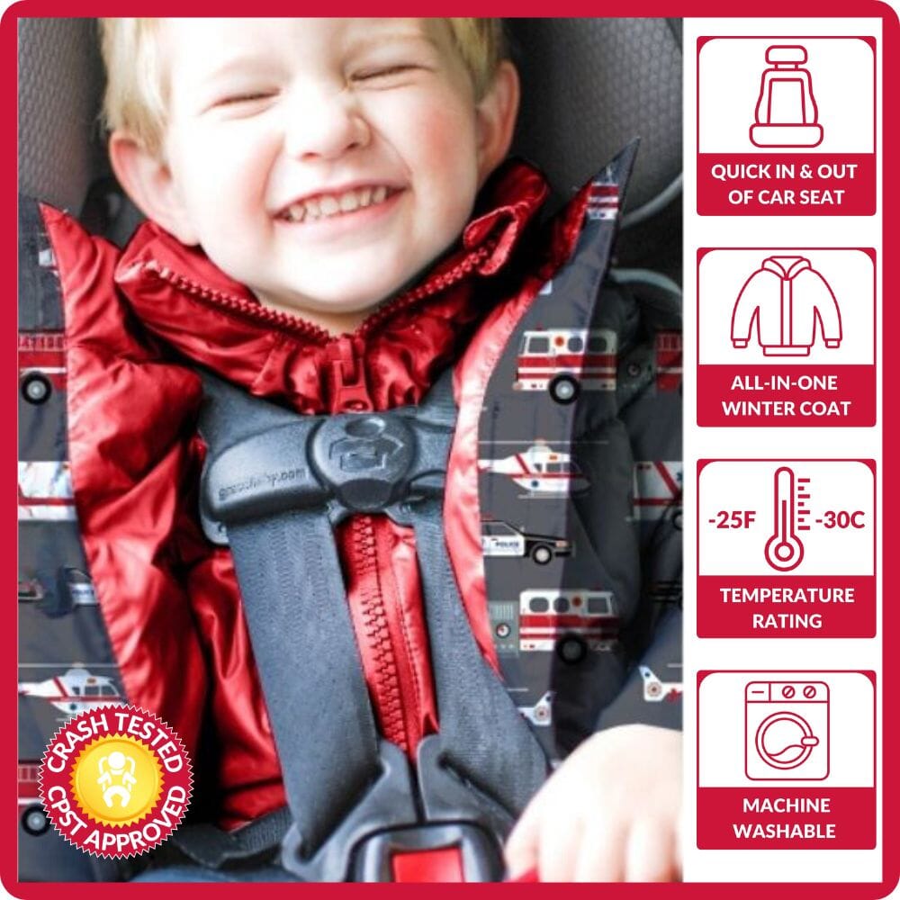 Onekid Car Seat Coat | The Road Coat Down - Rescue Print- Strolleria