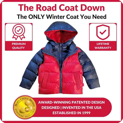 Onekid Car Seat Coat | The Road Coat Down - Navy/Red