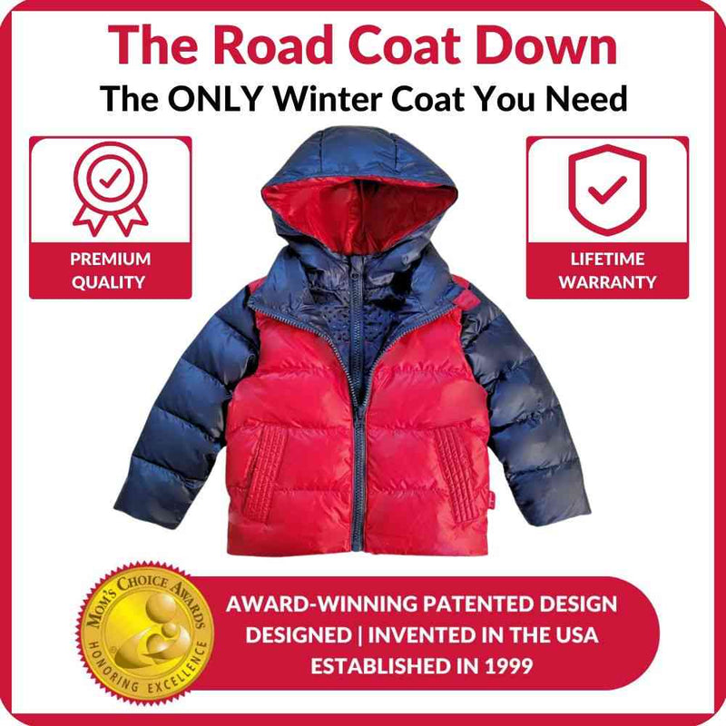 Onekid Car Seat Coat | The Road Coat Down - Navy/Red