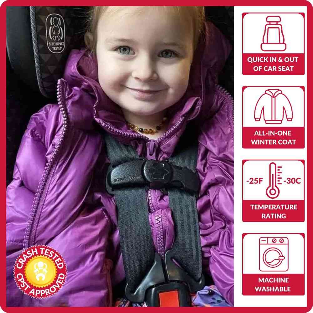 Onekid Car Seat Coat | The Road Coat Down - Plum- Strolleria