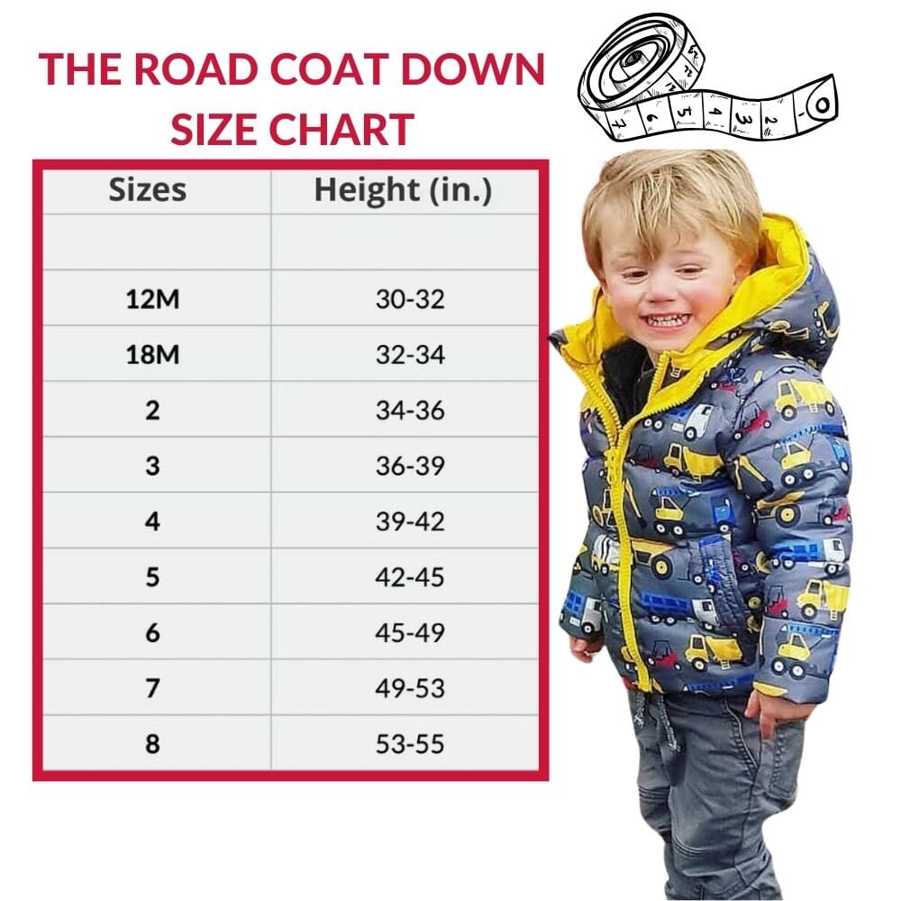 Onekid Car Seat Coat | The Road Coat Down - Construction Print- Strolleria