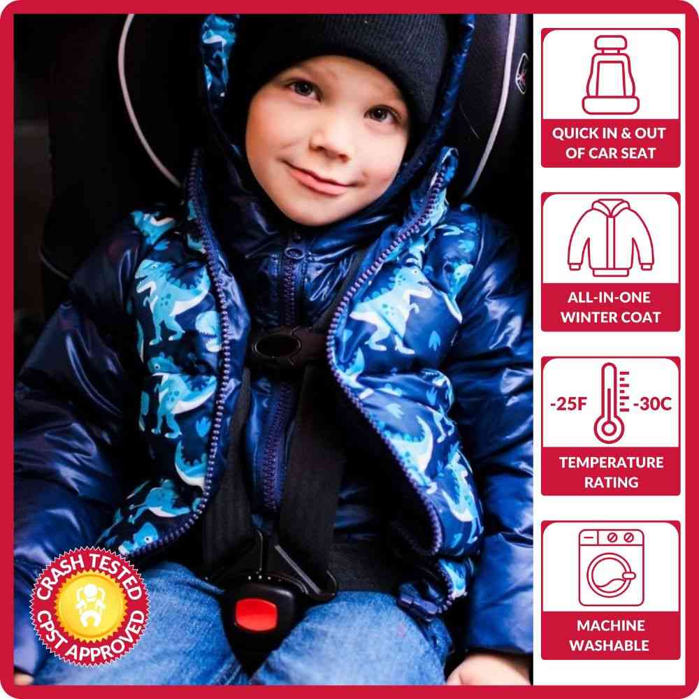 Onekid Car Seat Coat | The Road Coat Down - Navy Raptor Print- Strolleria