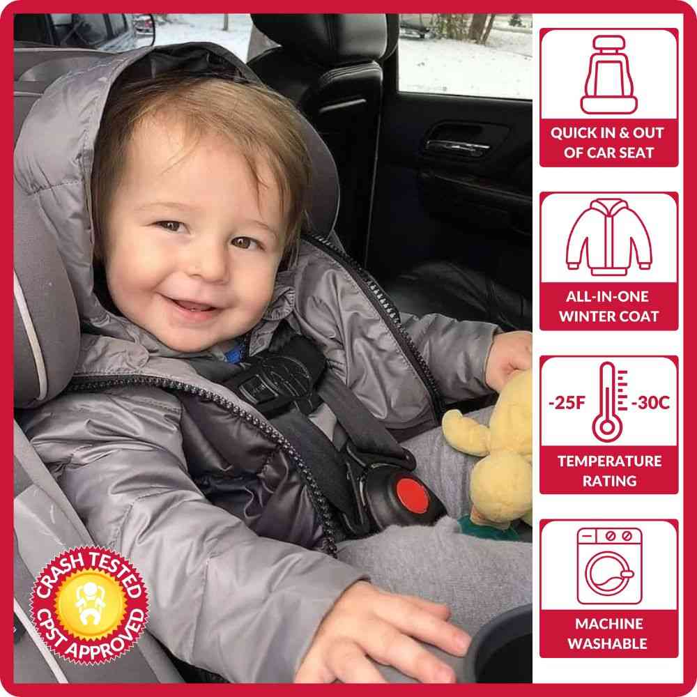 Onekid Car Seat Coat | The Road Coat Down - Platinum/Black- Strolleria