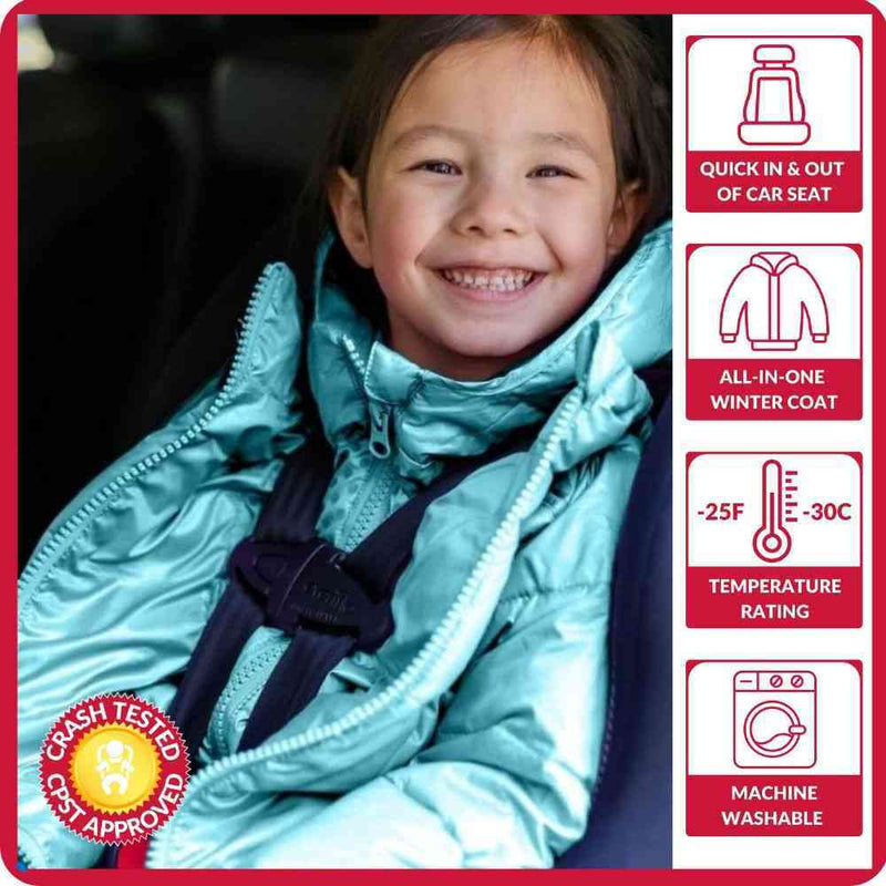 Onekid Car Seat Coat | The Road Coat Down - Aqua/Purple