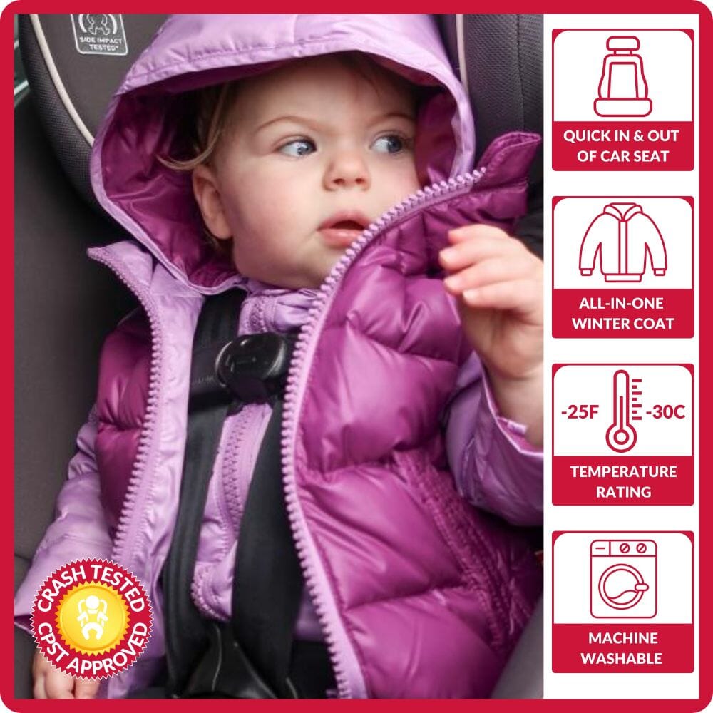 Onekid Car Seat Coat | The Road Coat Down - Lilac/Plum- Strolleria