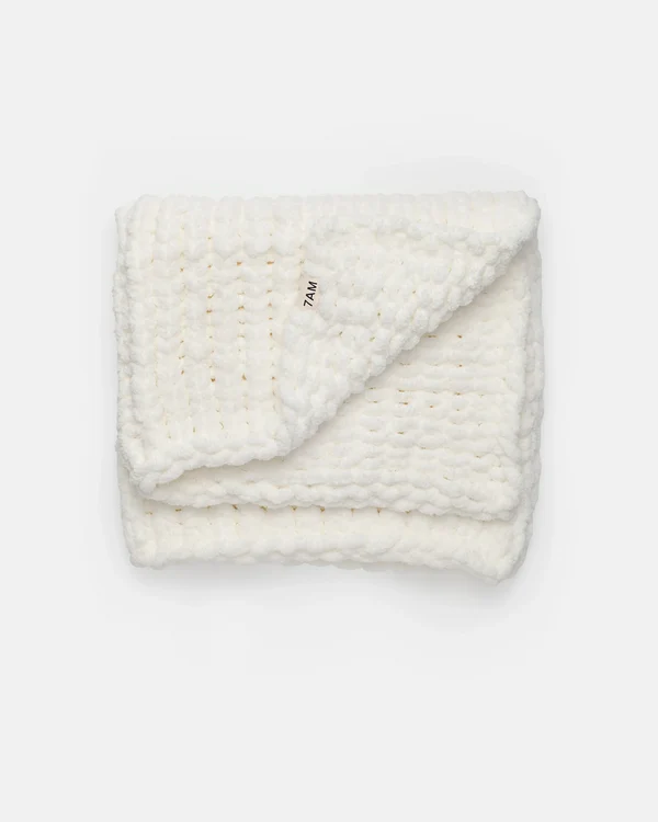 7AM Enfant Hand-Knit Chenille Throw- Strolleria