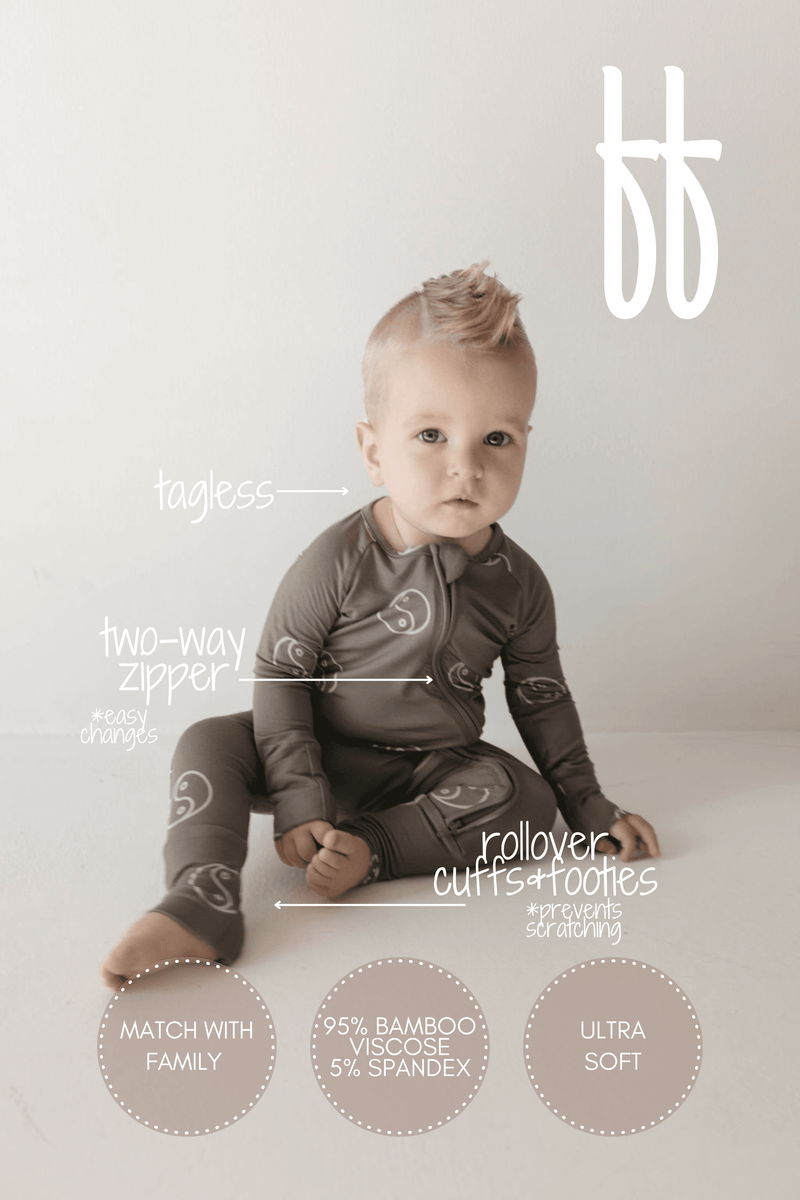 Forever French Baby - Bamboo Zip Pajamas | Sage Yin Yang