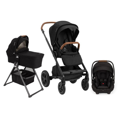 Nuna MIXX Next Bundle - Stroller, Bassinet and PIPA Aire RX Infant Car Seat - Caviar / Caviar / Caviar