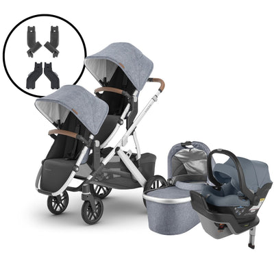 2024 UPPAbaby Vista V2 Double Stroller and Mesa Max Travel System - Gregory / Gregory