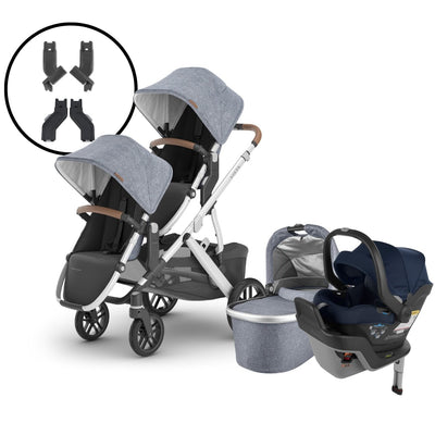 2024 UPPAbaby Vista V2 Double Stroller and Mesa Max Travel System - Gregory / Noa
