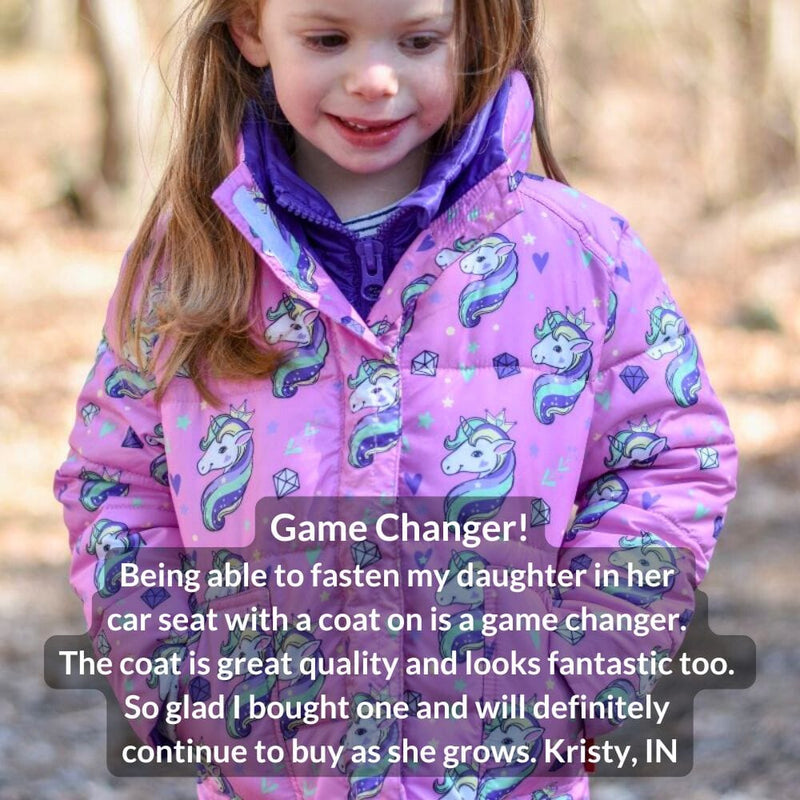 Onekid Car Seat Coat | The Road Coat Vegan - Unicorn Print