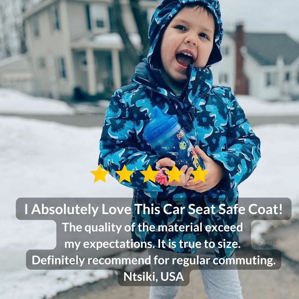Onekid Car Seat Coat | The Road Coat Vegan - Navy Raptor Print- Strolleria