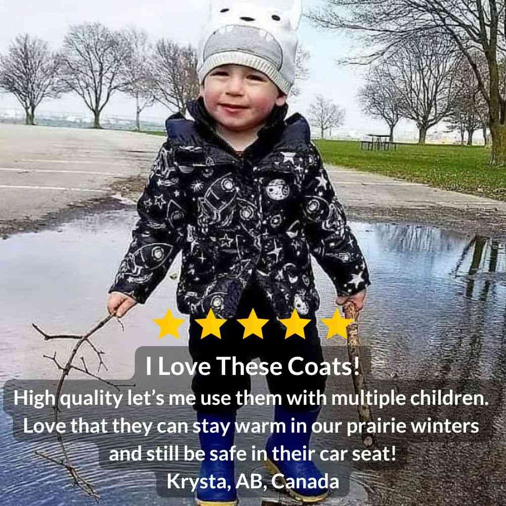 Onekid Car Seat Coat | The Road Coat Vegan - Rocketship Print- Strolleria