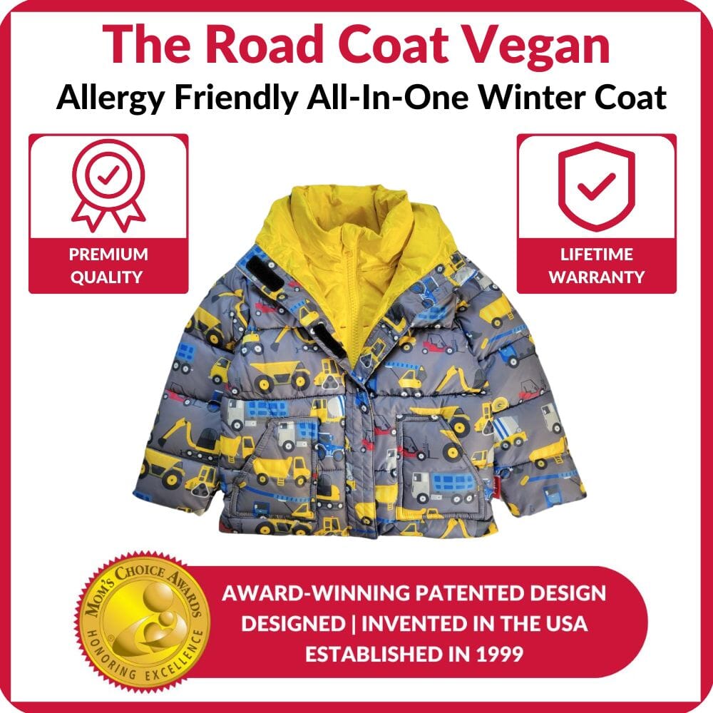 Onekid Car Seat Coat | The Road Coat Vegan - Construction Print- Strolleria