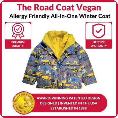 Onekid Car Seat Coat | The Road Coat Vegan - Construction Print