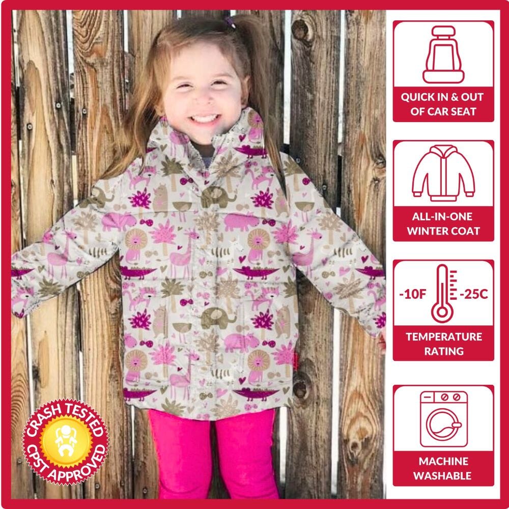 Onekid Car Seat Coat | The Road Coat Vegan - Safari Print- Strolleria