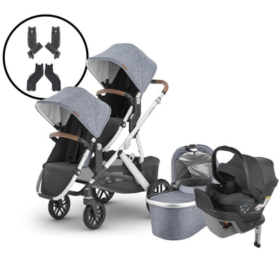 2024 UPPAbaby Vista V2 Double Stroller and Mesa Max Travel System - Gregory / Greyson