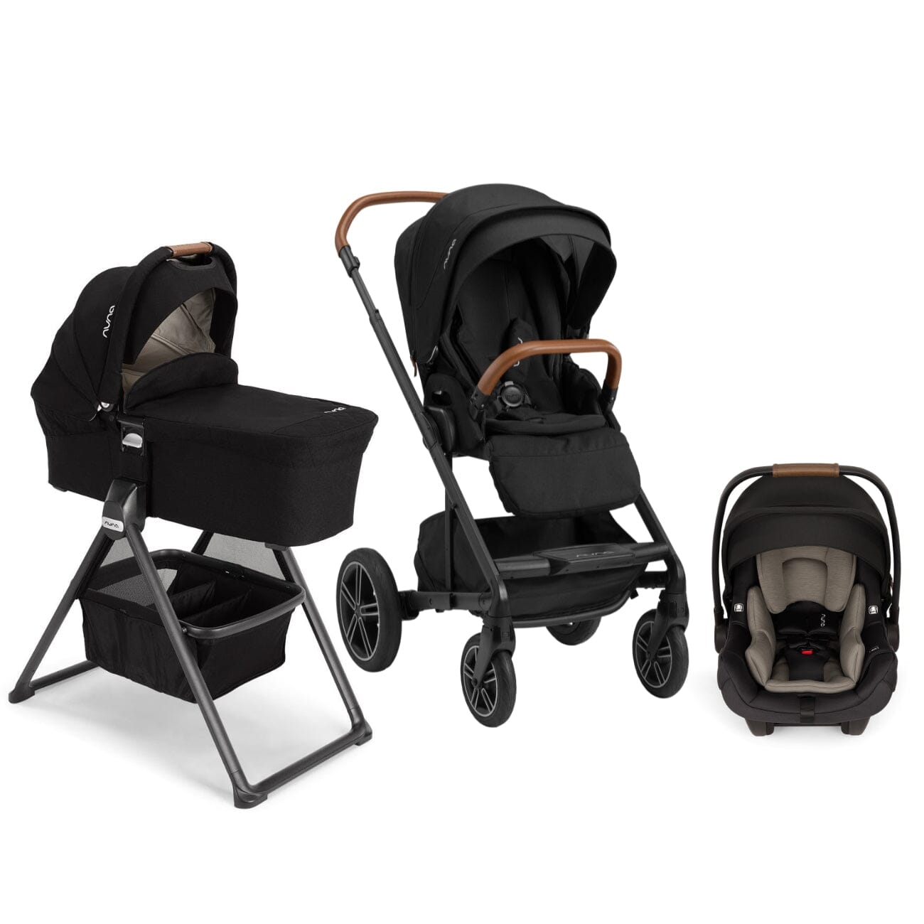 Nuna MIXX Next Bundle - Stroller, Bassinet + Stand, and PIPA aire Infant Car Seat