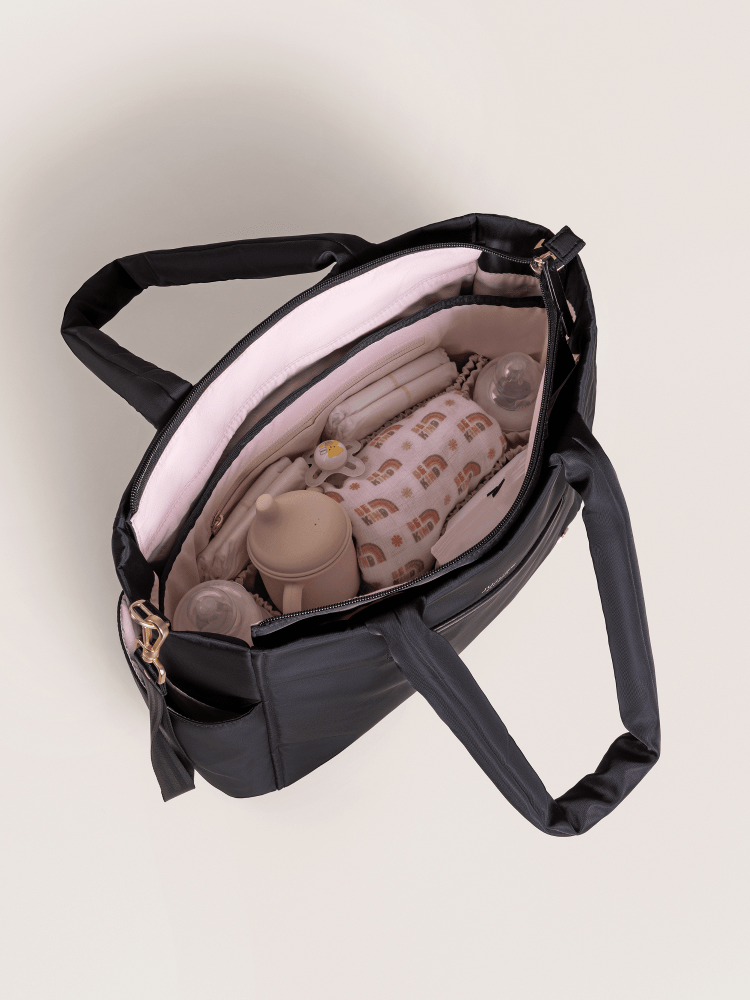 JuJuBe Utility-Strap Tote Diaper Bag - Black- Strolleria