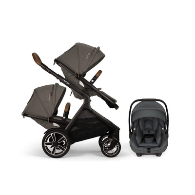 Nuna DEMI Next with Rider Board Double Stroller and PIPA aire RX Travel System