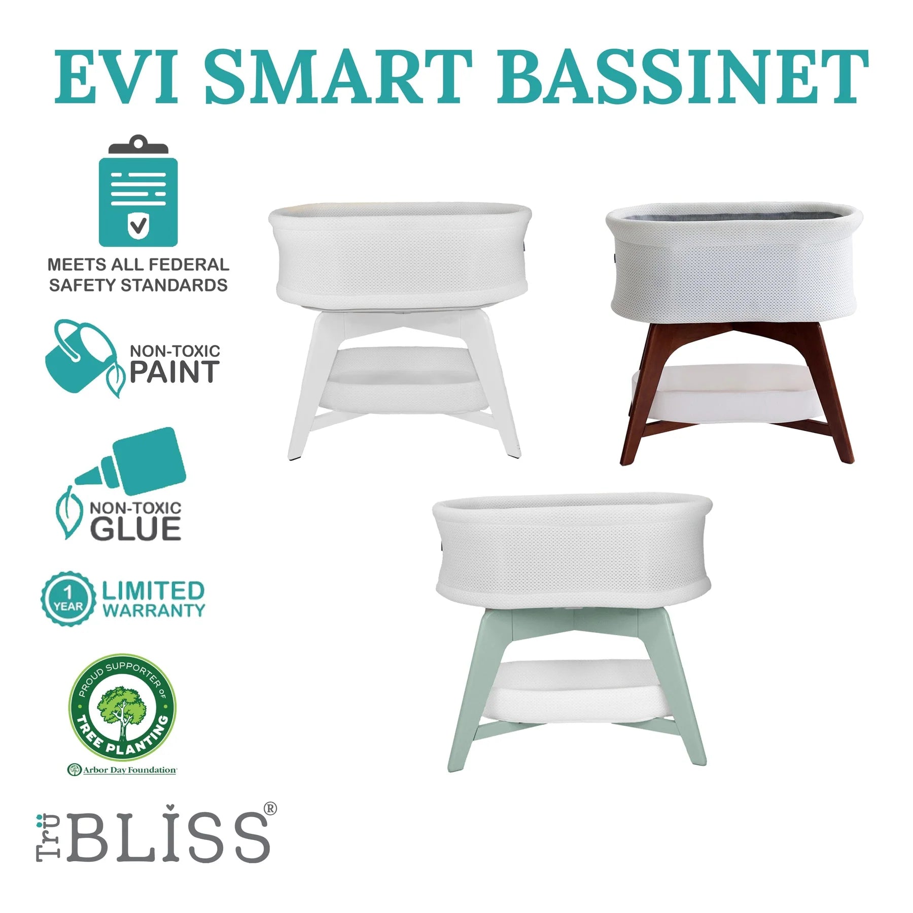 TruBliss Evi Smart Bassinet- Strolleria