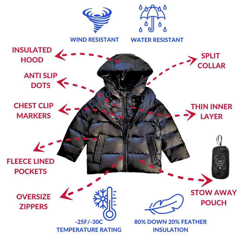 Onekid Car Seat Coat | The Road Coat Down - Black