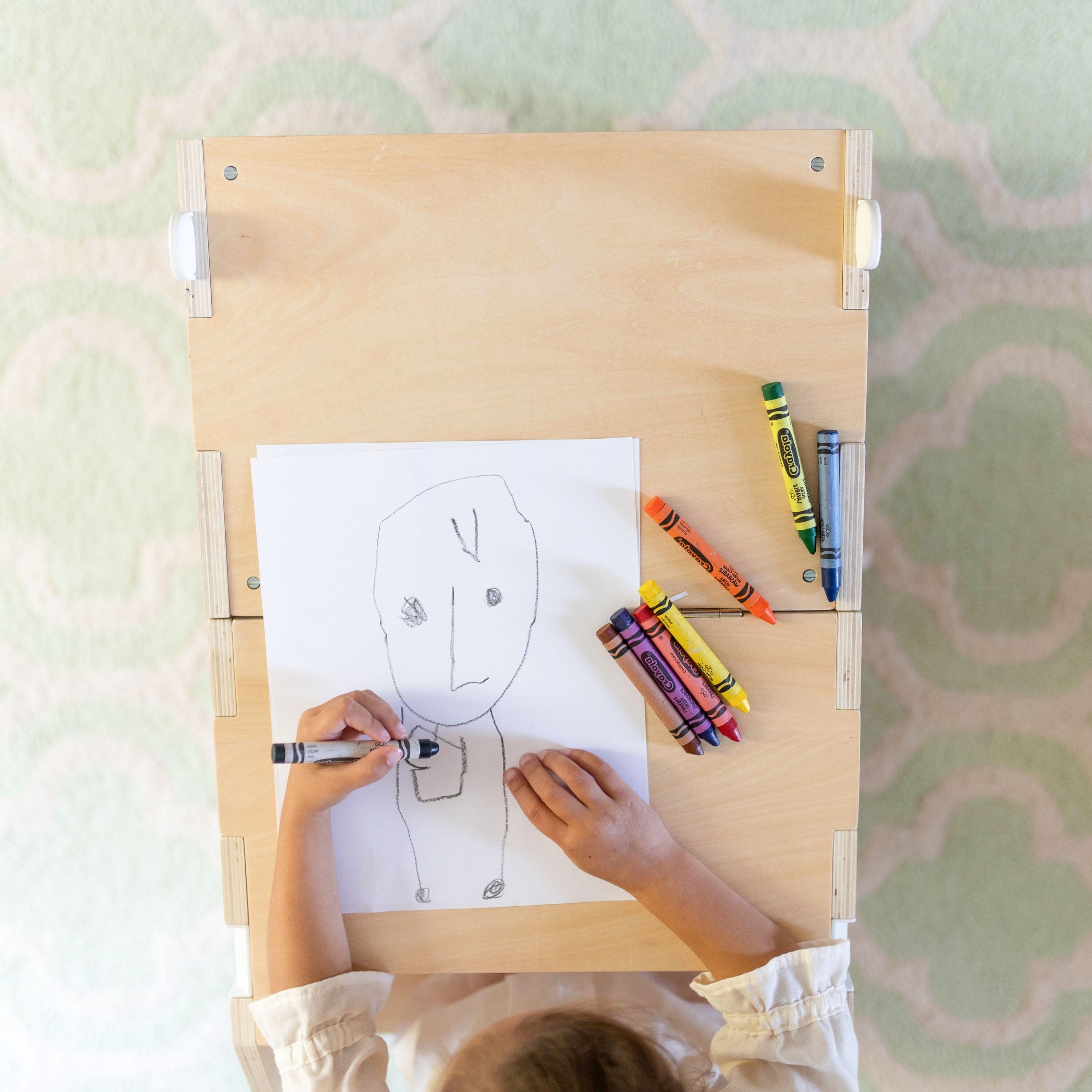 Busy Kids 2-In-1 Kitchen Tower and Kids Art Desk- Strolleria