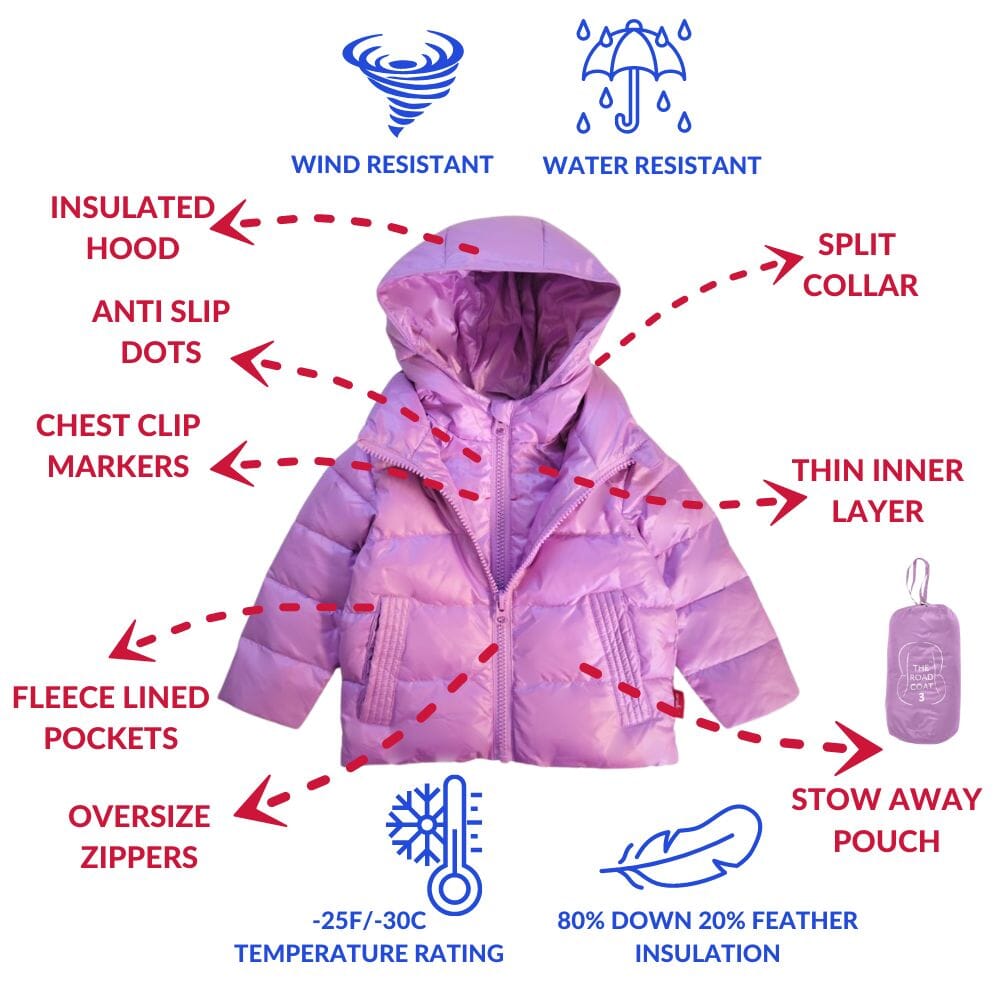 Onekid Car Seat Coat | The Road Coat Down - Lilac- Strolleria