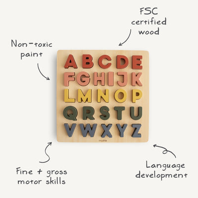 Mushie Wooden Alphabet Puzzle