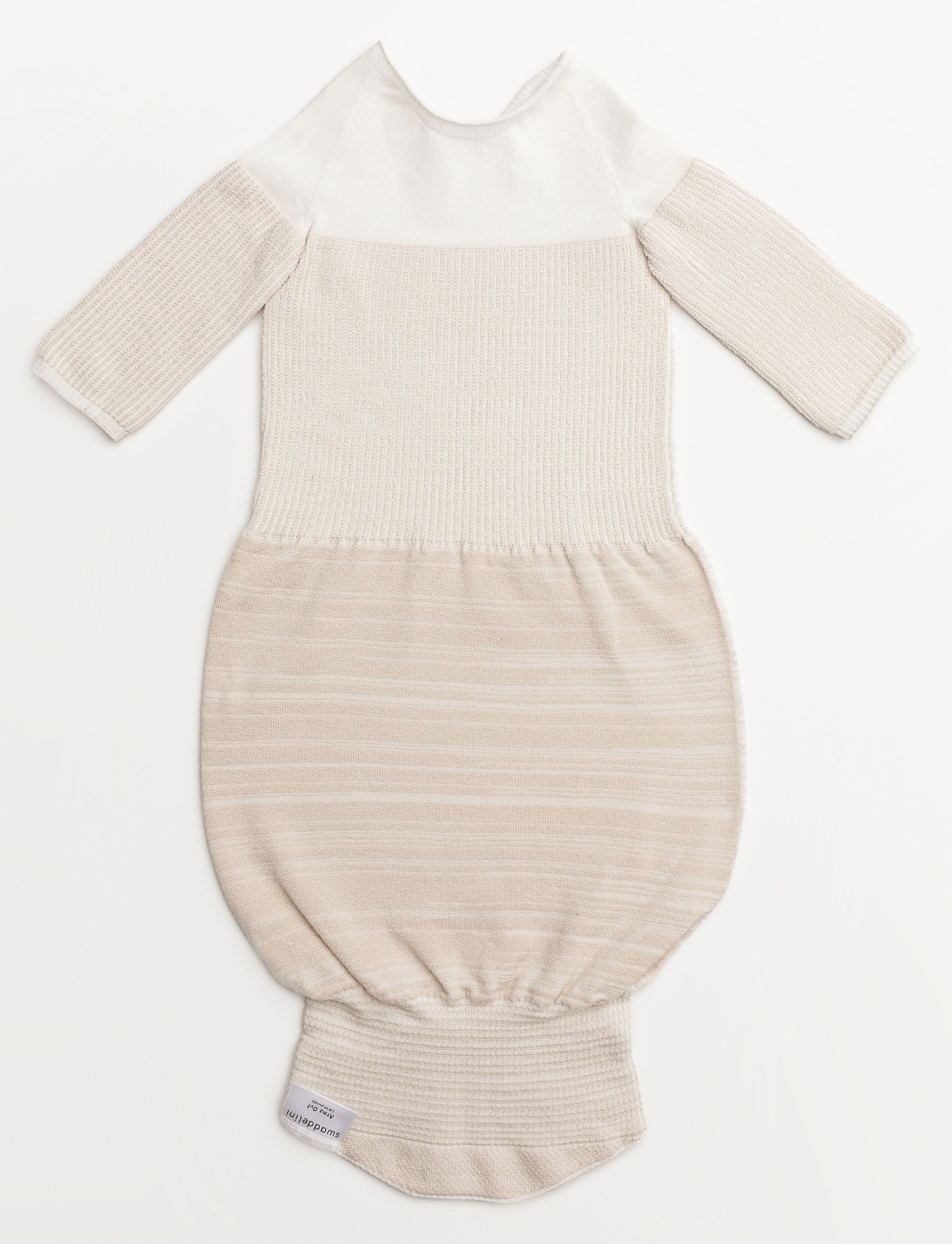 Swaddelini Bamboo Blend Beige Arms Out™ Long Sleeve Sleep Sack- Strolleria