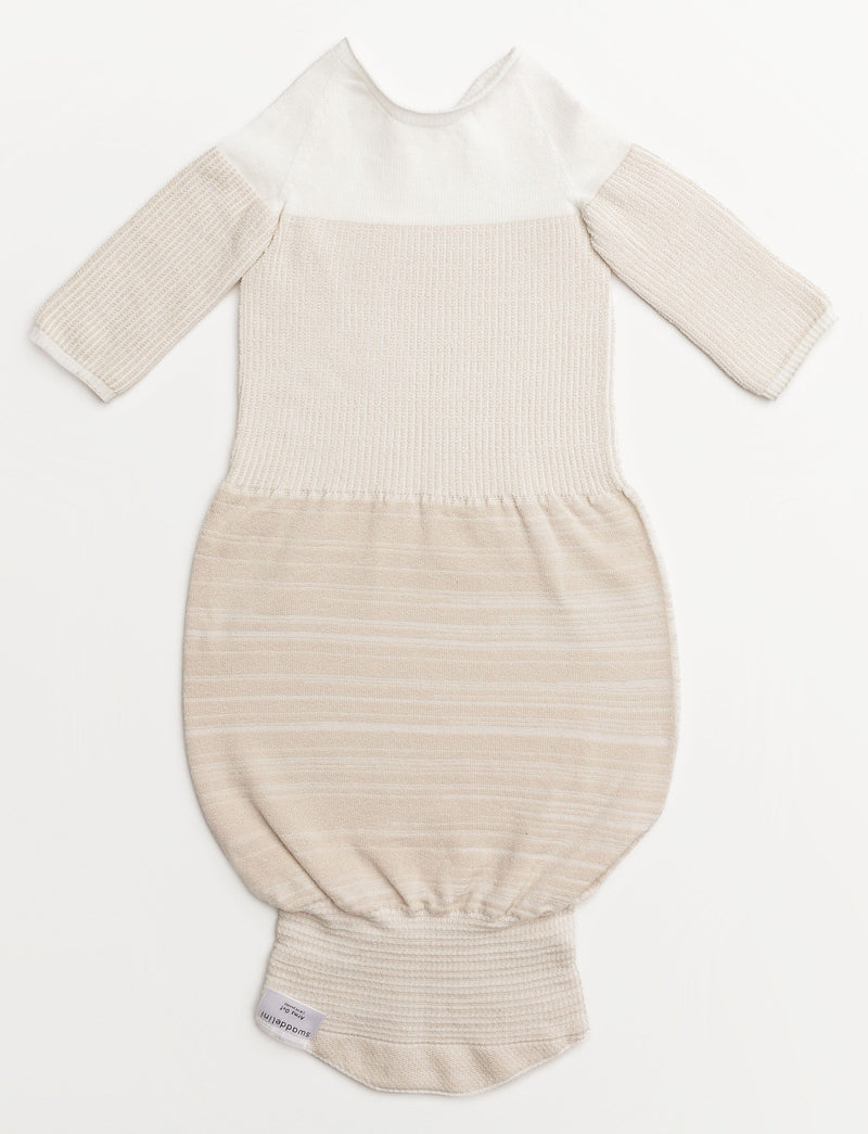 Swaddelini Bamboo Blend Beige Arms Out™ Long Sleeve Sleep Sack