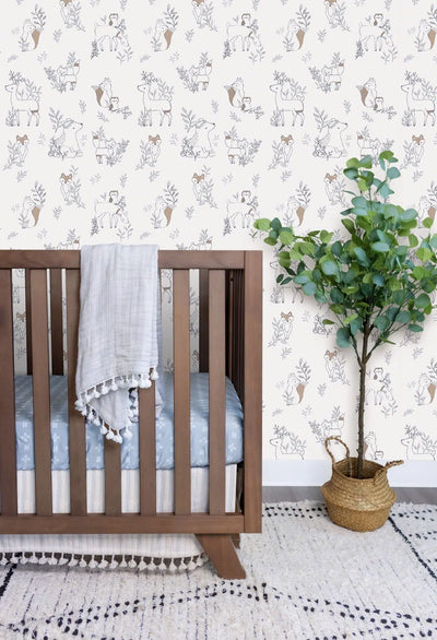 Crane Baby Wallpaper - Ezra Woodland