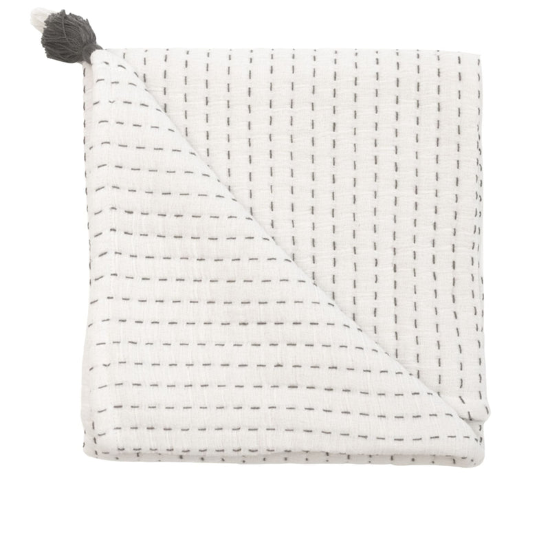 Crane Baby Luxe Baby Blanket Black and White Stripe