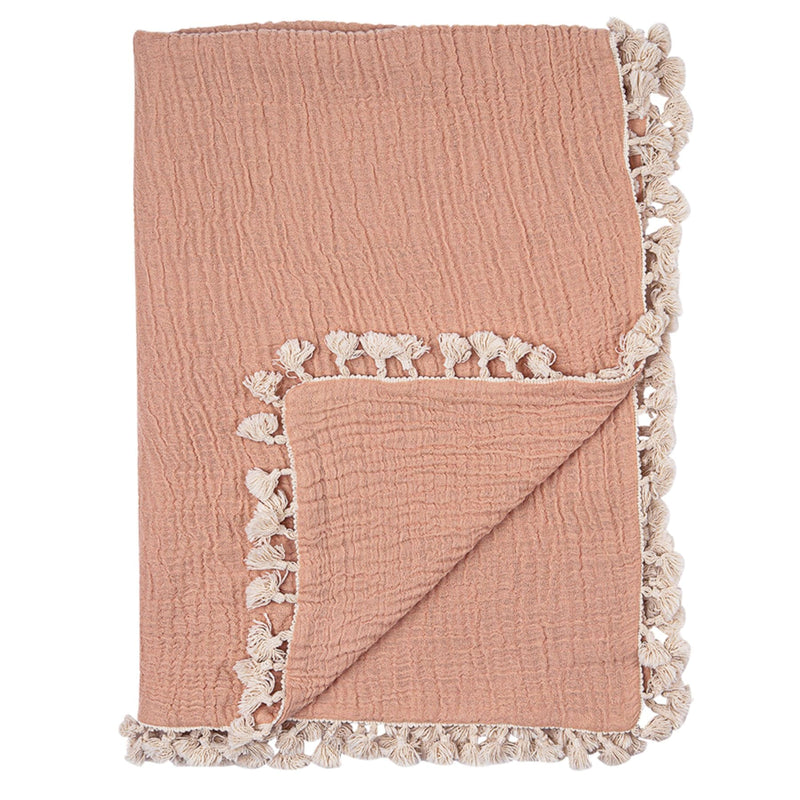 Crane Baby Six Layer Muslin Blanket - Copper