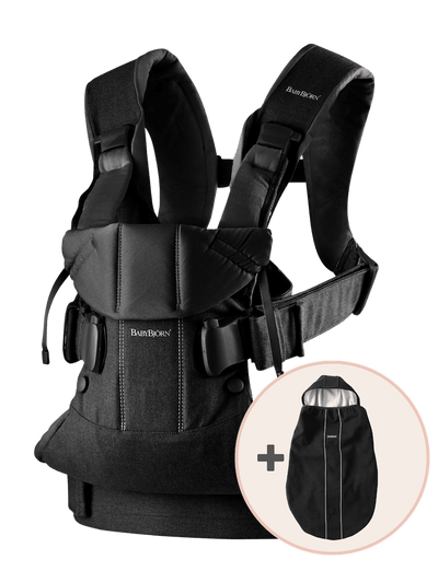 BabyBjörn Baby Carrier One / One Air and Carrier Cover Bundle Black