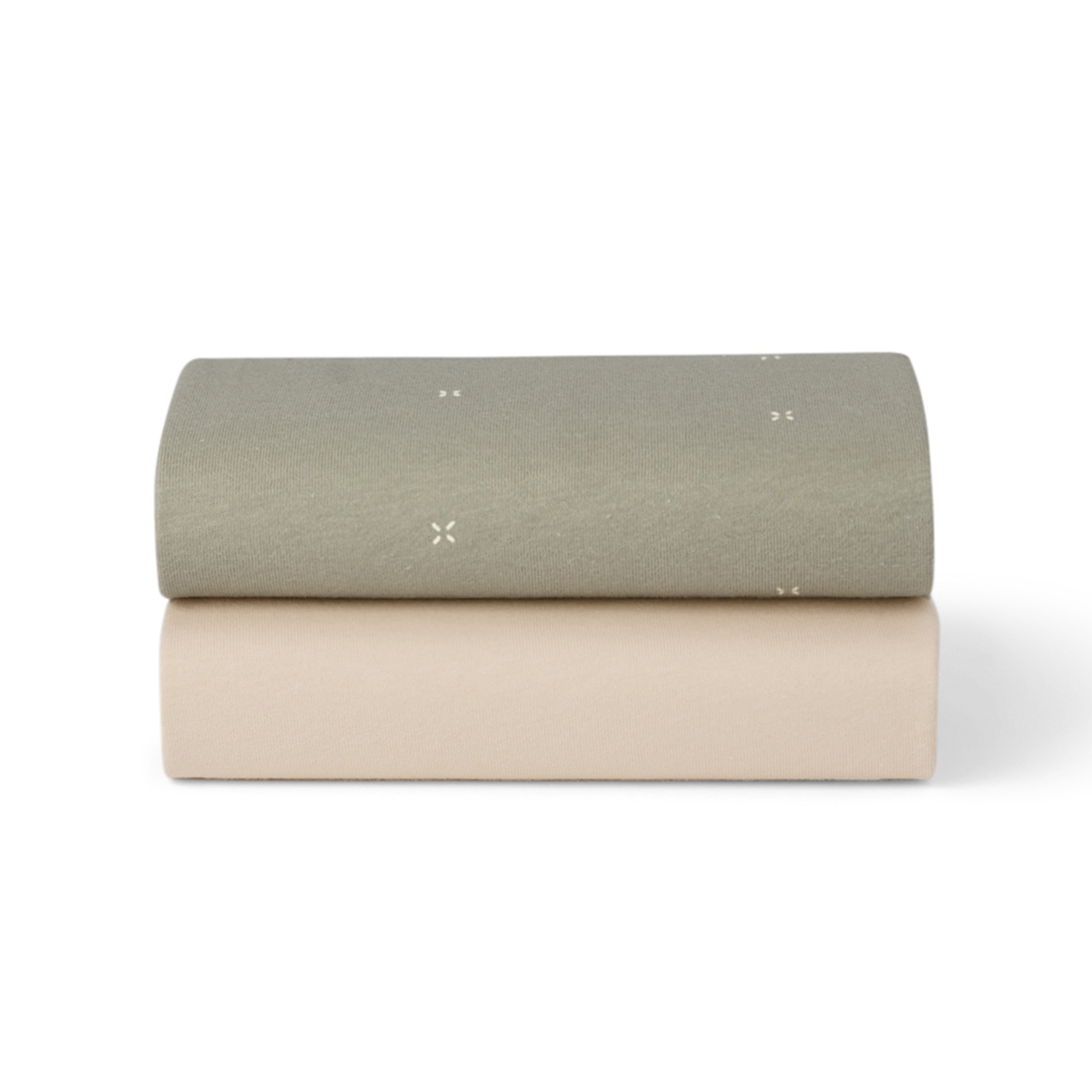 Snuz Bassinet 2 Pack Fitted Sheets - Sage Cross- Strolleria