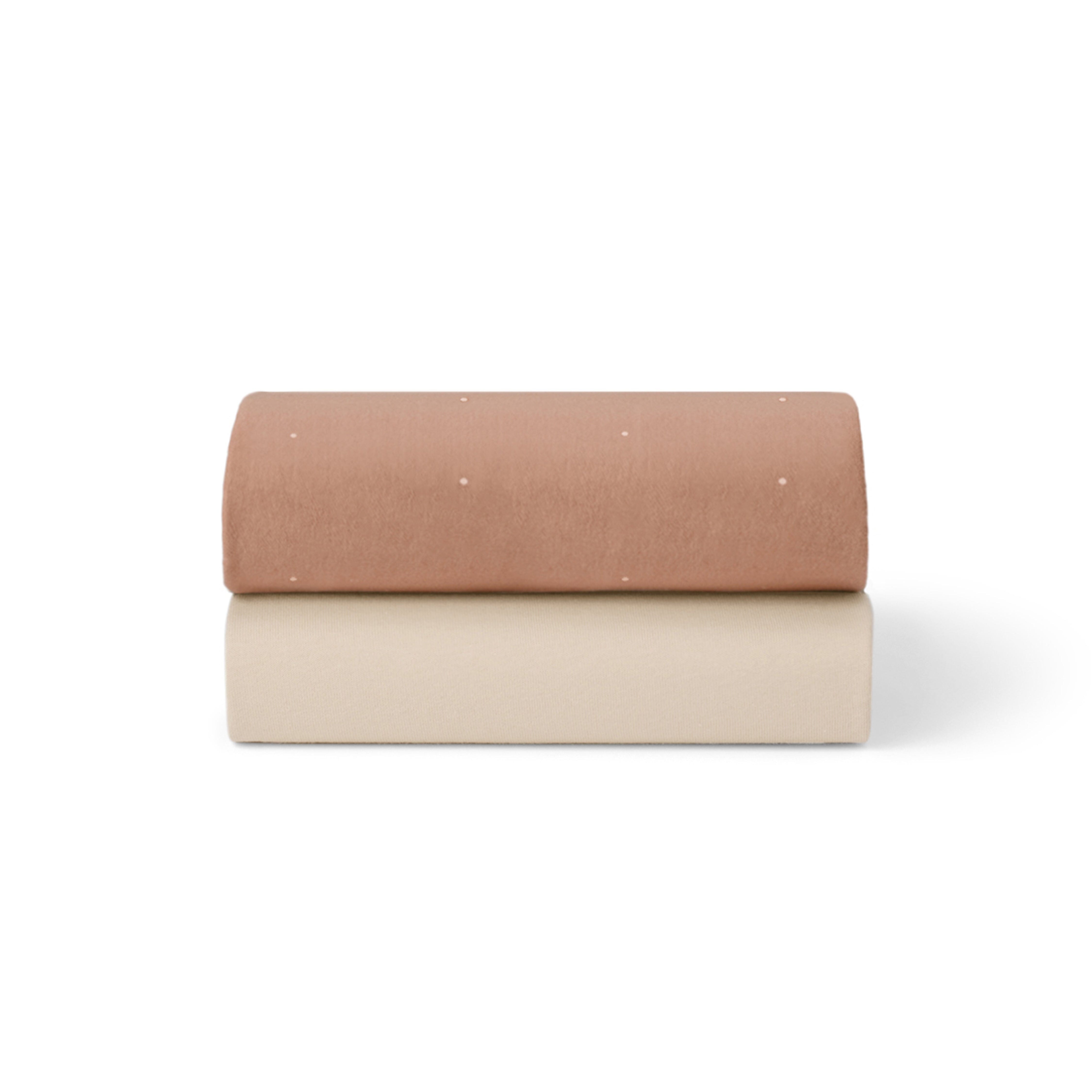 Snuz Bassinet 2 Pack Fitted Sheets - Blush Dot- Strolleria