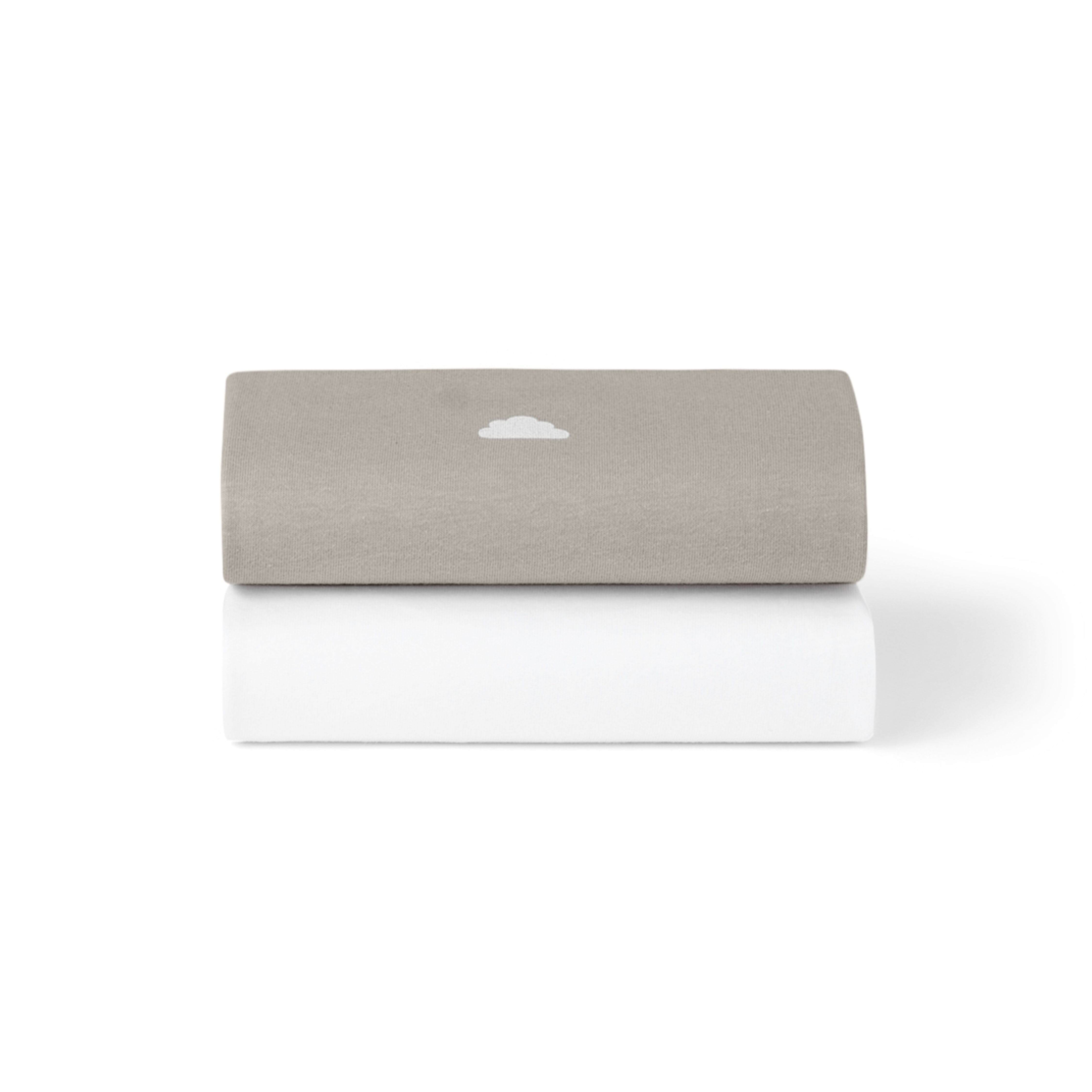 Snuz Bassinet 2 Pack Fitted Sheets - Gray Cloud- Strolleria