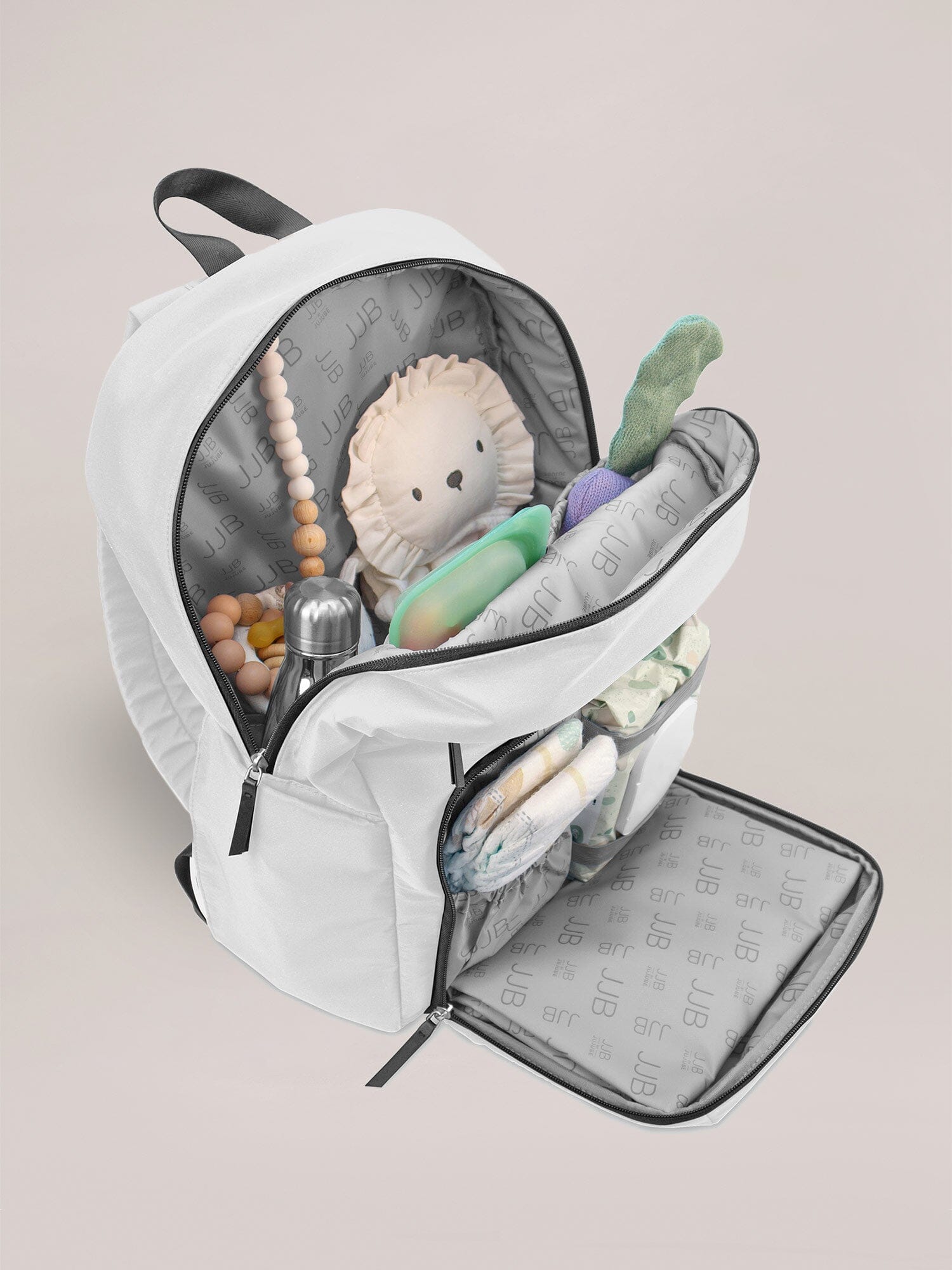 JuJuBe Deluxe Backpack Diaper Bag - Grey- Strolleria