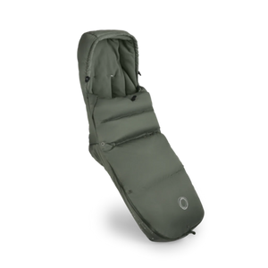 Forest Green Bugaboo THERMOLITE Performance Footmuff Open - Angled Front View | Strolleria