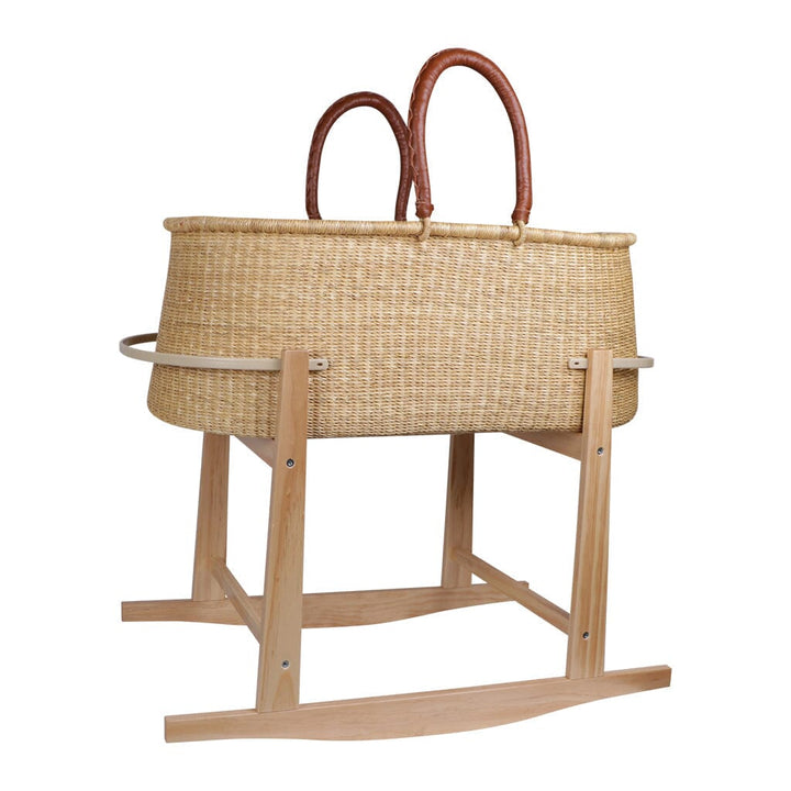 Design Dua. Modern Rocking Bassinet Stand Natural Pine