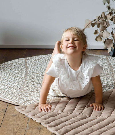 Toddlekind USA Snuggle Mat In Leaves - Tan