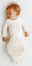 Swaddelini Bamboo Blend Beige Arms Out™ Long Sleeve Sleep Sack - Bambi Baby