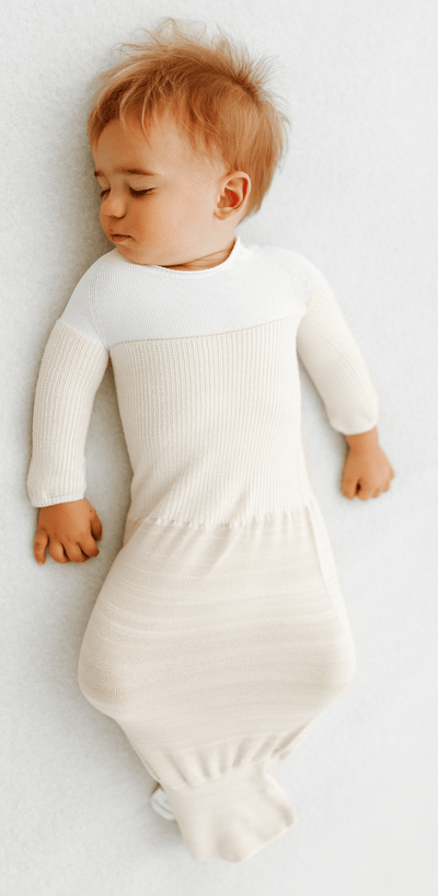 Swaddelini Bamboo Blend Beige Arms Out™ Long Sleeve Sleep Sack