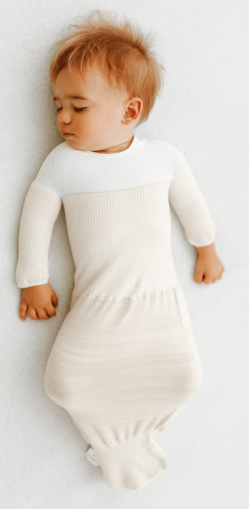 Swaddelini Bamboo Blend Beige Arms Out™ Long Sleeve Sleep Sack