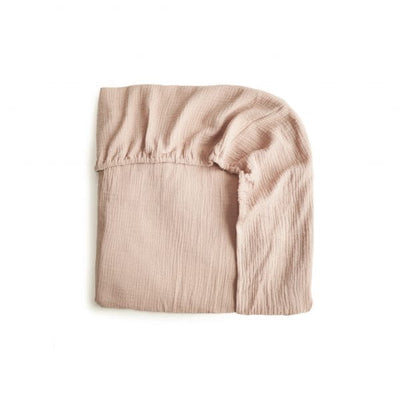 Mushie Extra Soft Muslin Crib Sheet Blush