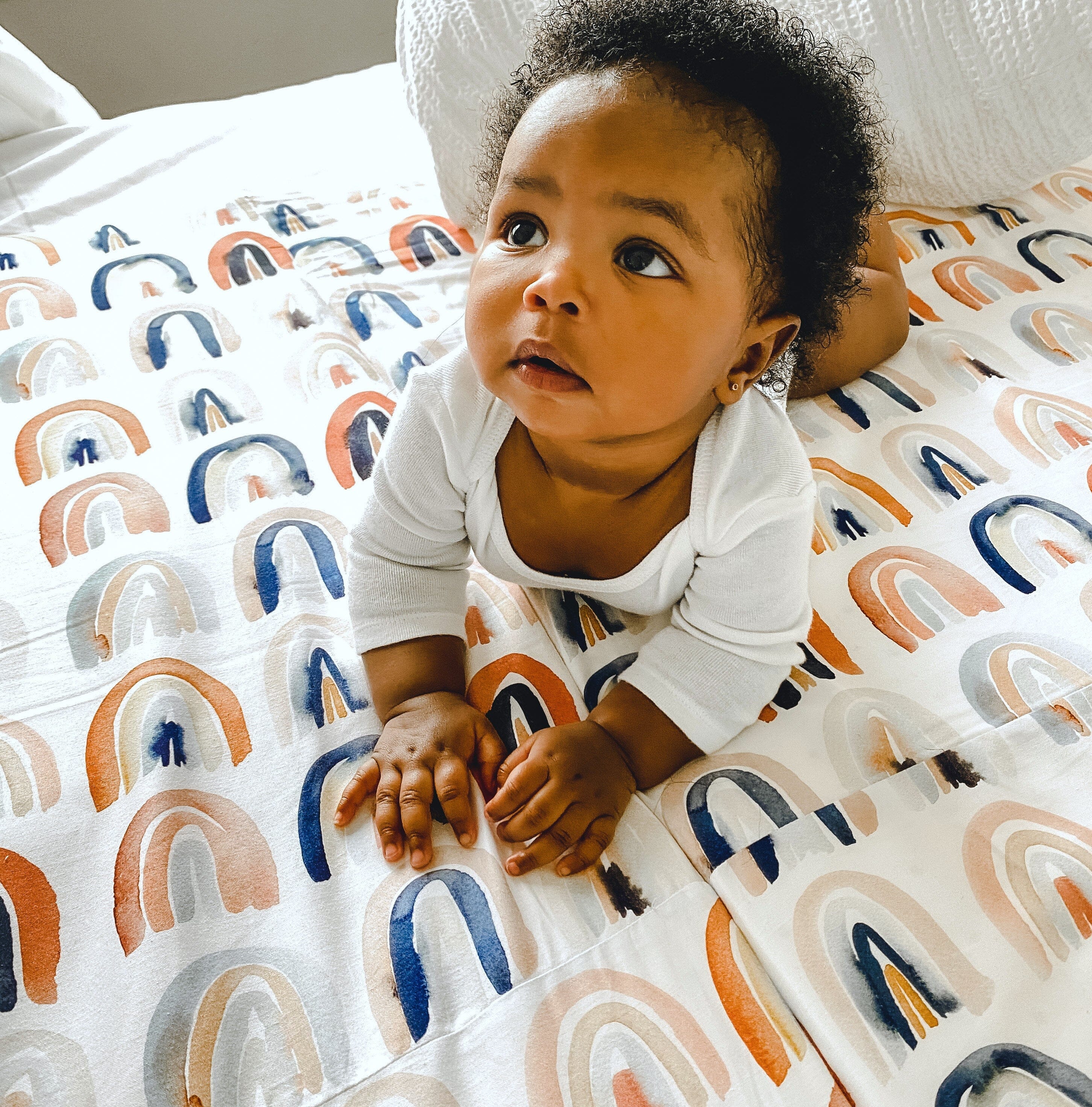 Toki Kids Rainbow Peach Organic Cotton Mat- Strolleria