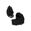 Onyx Silver Cross Breez Compact Bassinet with Folded Stroller - Side View | Strolleria