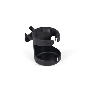 Black Silver Cross Breez Cup Holder - Angled View, Flexible Stroller Drink Holder | Strolleria